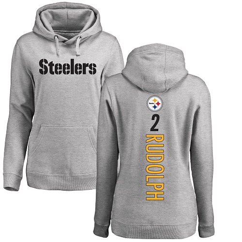 Women Pittsburgh Steelers Football #2 Ash Mason Rudolph Backer Pullover NFL Hoodie Sweatshirts